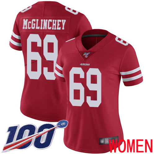 San Francisco 49ers Limited Red Women Mike McGlinchey Home NFL Jersey #69 100th Season Vapor Untouchable->youth nfl jersey->Youth Jersey